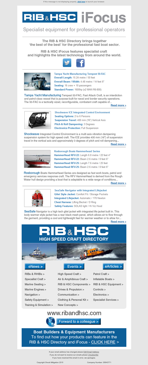RIB & HSC iFocus - Featured Products